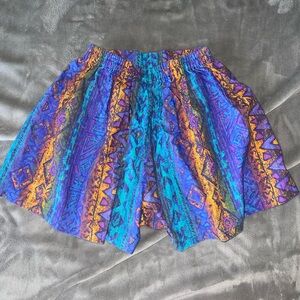 Vintage Vibrant Aztec Style Shorts